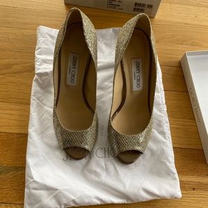 Jimmy Choo Baxen Glitter Wedge